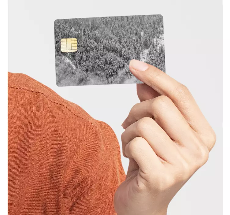 Sticker carte bancaire forêt enneigée - TenStickers