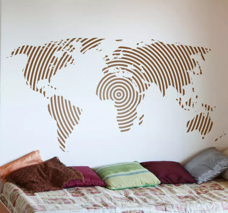 Sticker carte monde texture - TenStickers