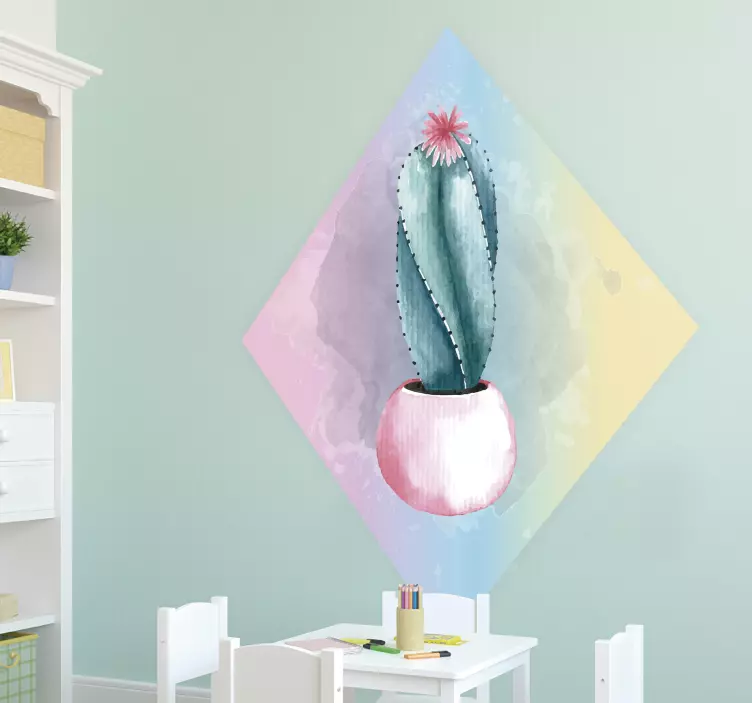 Sticker Chambre Enfant Cactus Aquarelle - TenStickers