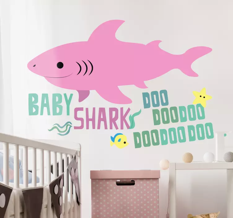 Sticker Chambre Enfant Chanson Baby Shark - TenStickers