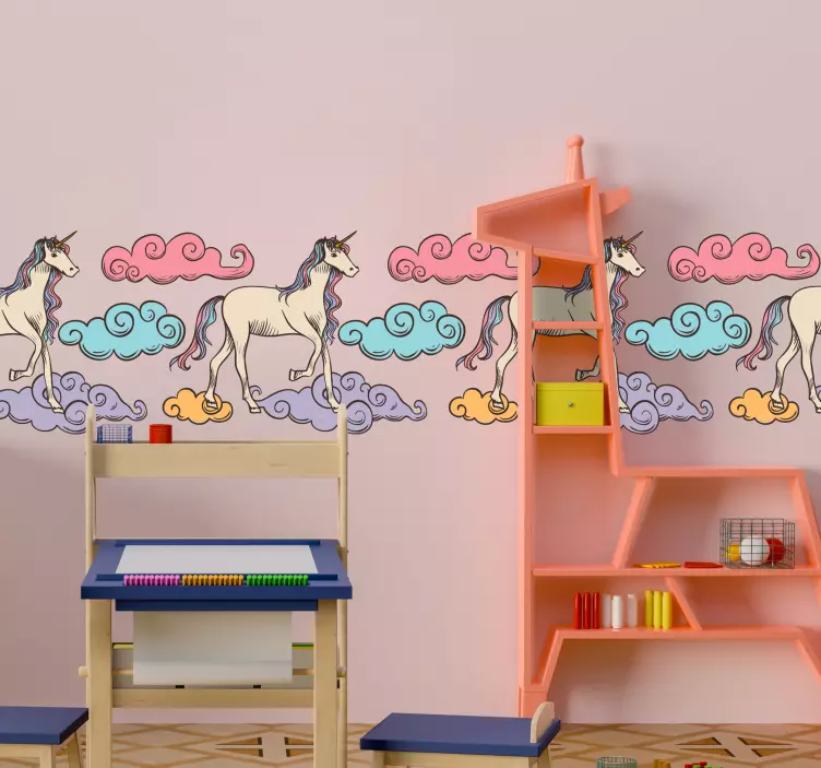 Sticker Chambre Enfant Licorne Dessin - TenStickers