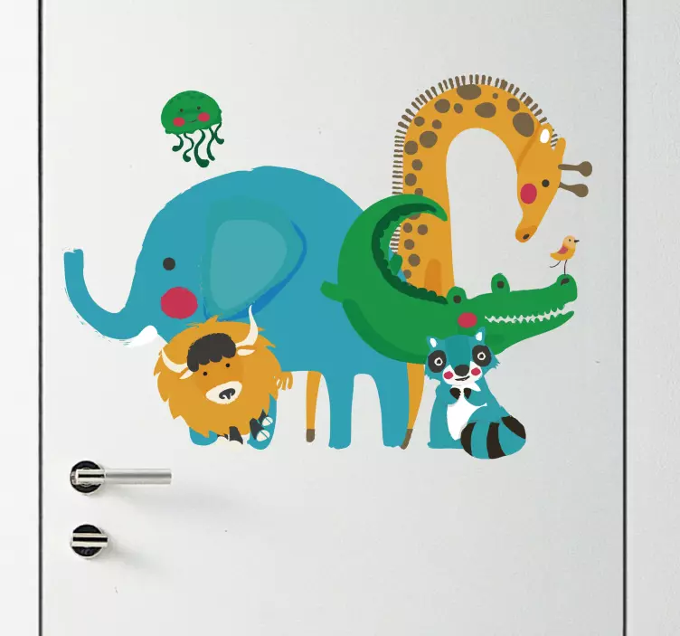 Sticker Chambre Enfant Animaux de la Jungle - TenStickers