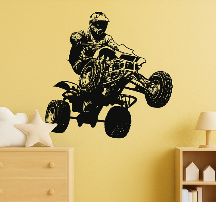 Sticker chambre enfant quad de conduite extrême - TenStickers