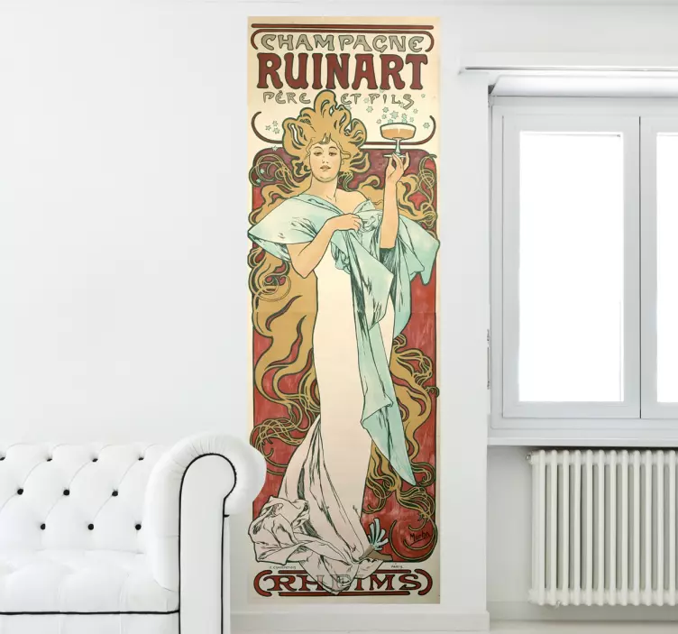 Sticker vintage Champagne Ruinart art nouveau - TenStickers