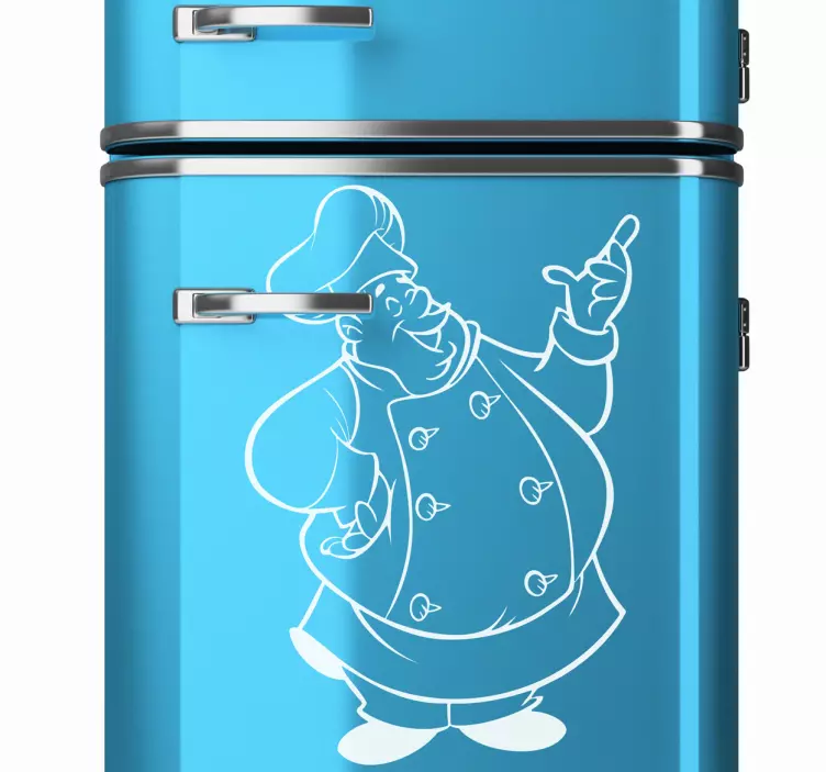 Sticker frigo chef cuistot - TenStickers