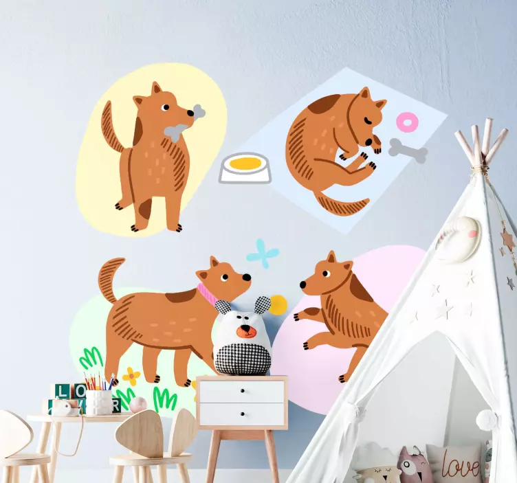 Sticker chiens et chats activités canines ludiques - TenStickers