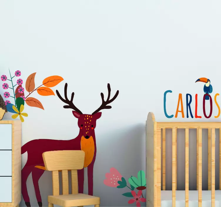 Sticker chiens et chats illustration de cerf personnalisable - TenStickers