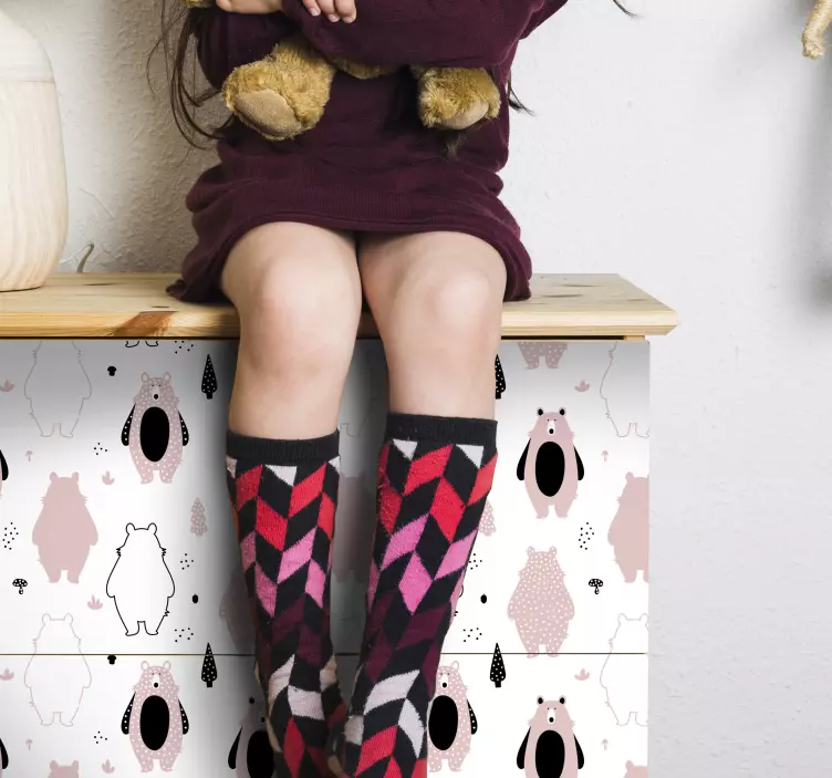 Sticker chiens et chats motif ours charmant - TenStickers