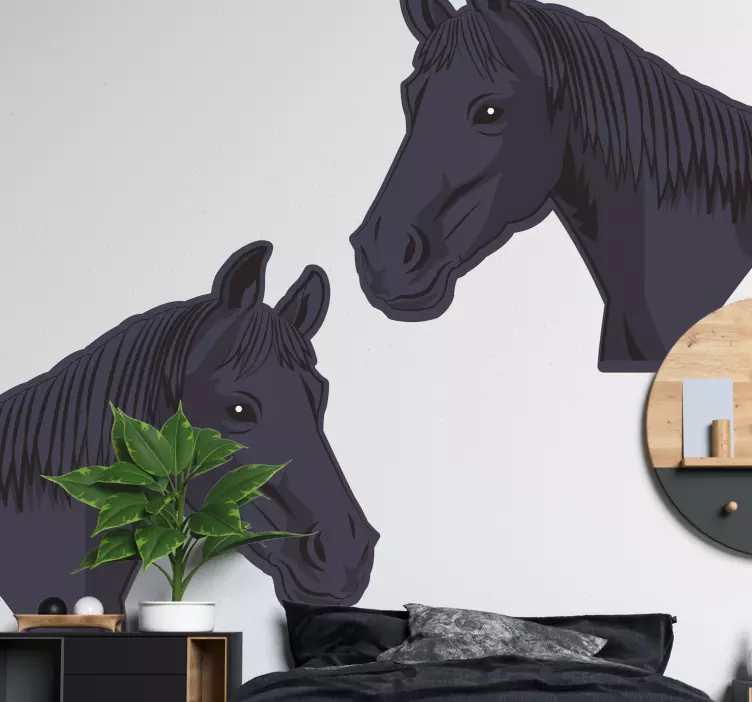Sticker animaux sauvages œuvre d'art de tête de cheval - TenStickers