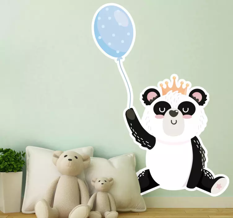 Sticker chiens et chats panda ballon adorable - TenStickers