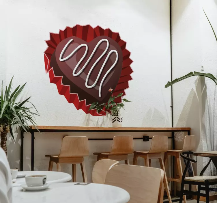 Sticker amour chocolat Saint Valentin - TenStickers