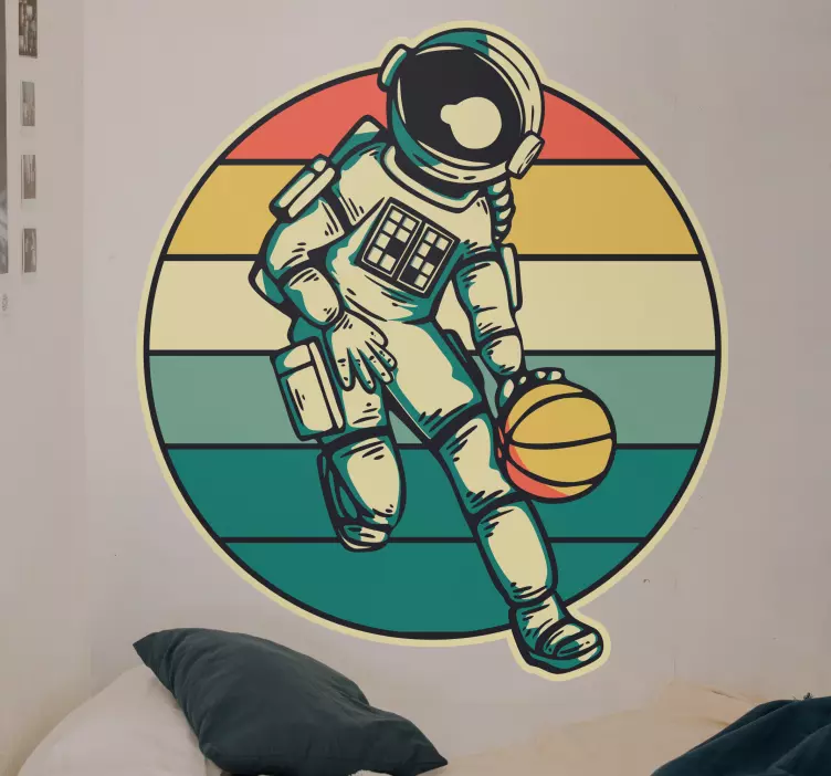 Sticker cinéma tv et jeux vidéo cosmonaute basketteur - TenStickers