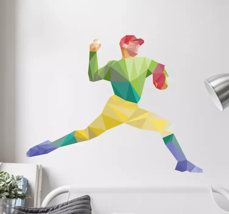 Sticker coloré géométrique  baseball - TenStickers