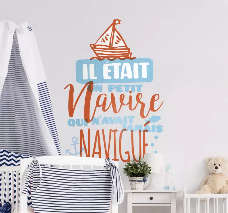 Sticker Comptine il était un petit navire - TenStickers