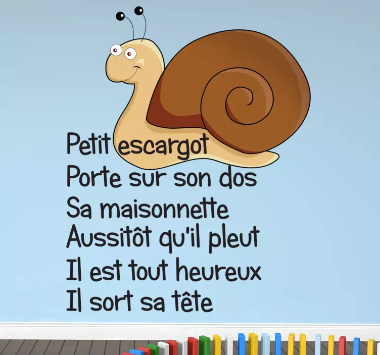 Sticker comptine Petit escargot - TenStickers