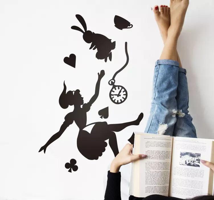 Sticker Conte aventures alice lapin blanc - TenStickers