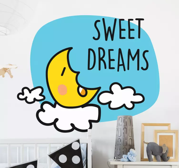 Sticker croissant lune sweet dreams - TenStickers