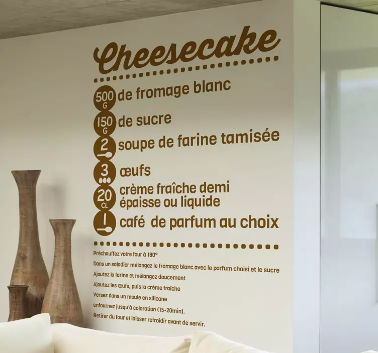 Sticker recette de cuisine cheesecake - TenStickers