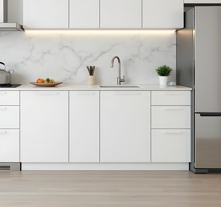 sticker cuisine conception blanche unie - TenStickers