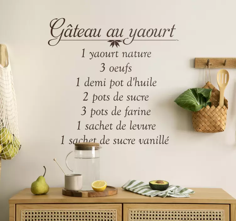 Sticker recette gâteau au yaourt - TenStickers