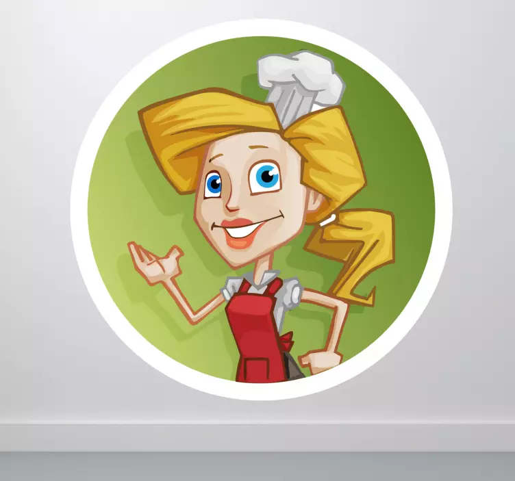 Sticker cuisinier femme - TenStickers