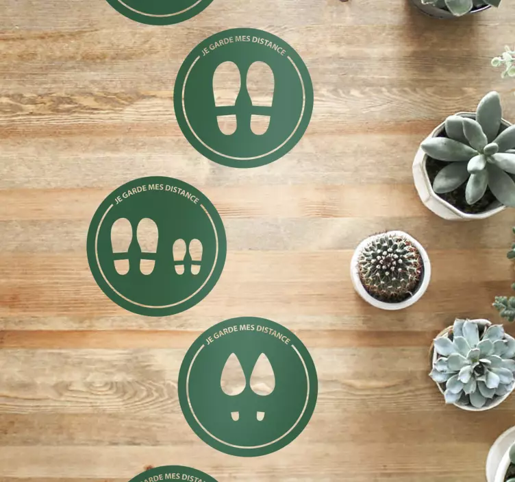 Sticker Sol Je garde mes distances - TenStickers