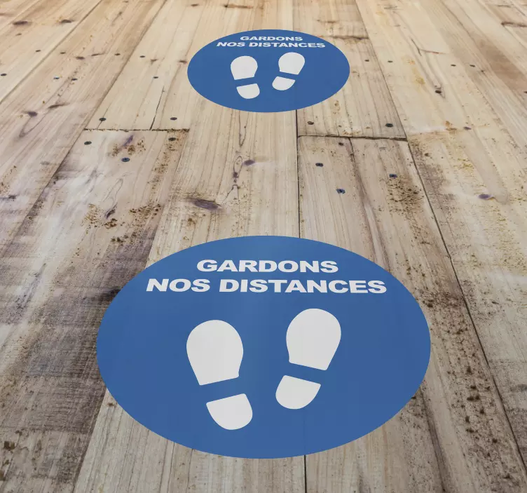 Sticker Sol Veuillez garder vos distances - TenStickers