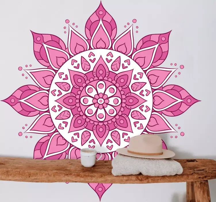Sticker floral mandala botanique détaillé - TenStickers