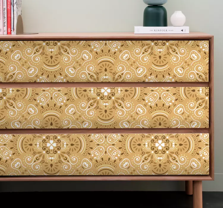 Sticker Meuble sticker ornemental beige vintage - TenStickers