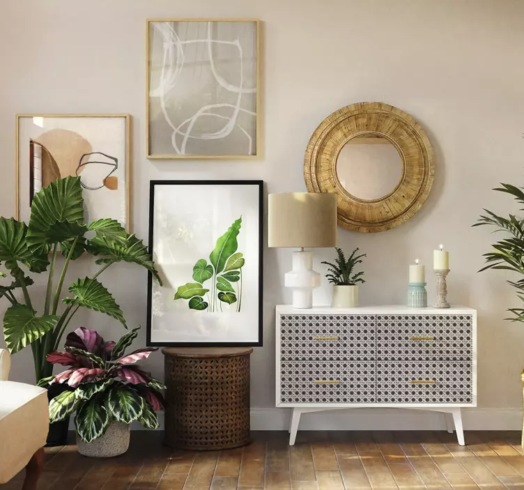 Adhésif meuble motif de feuille contemporain - TenStickers