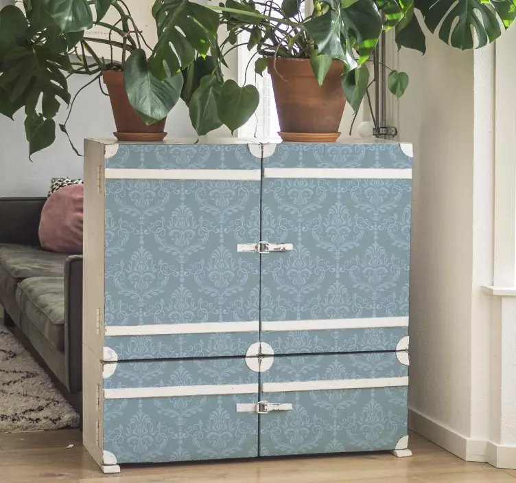 Adhésif meuble bleu élégant baroque - TenStickers