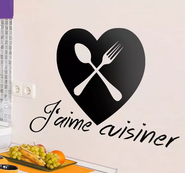 Sticker décoratif aime cuisiner - TenStickers