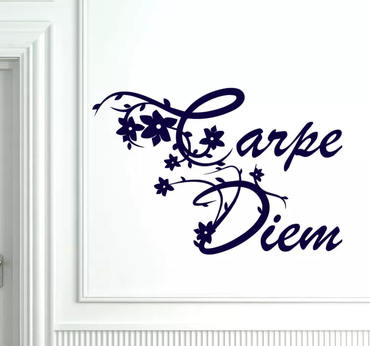 Sticker citation Carpe Diem fleuri - TenStickers