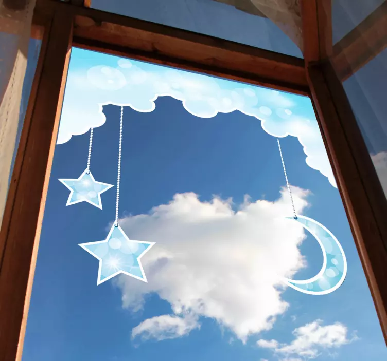 Sticker décoratif ciel étoiles lune - TenStickers