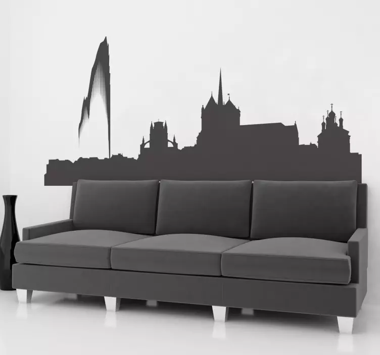 Sticker décoratif skyline Genève - TenStickers