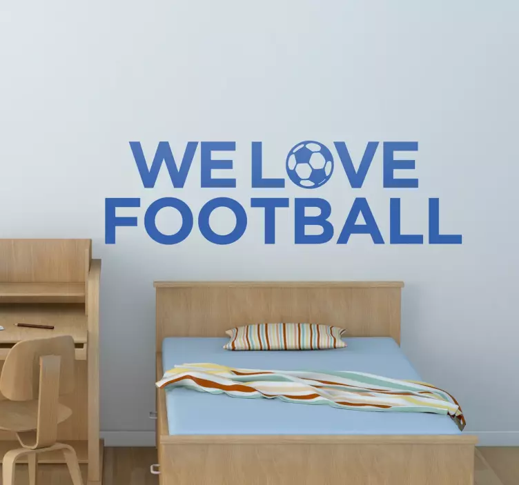 Sticker foot texte We Love Football - TenStickers