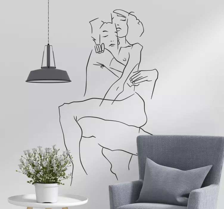 Sticker dessin couple lignes - TenStickers