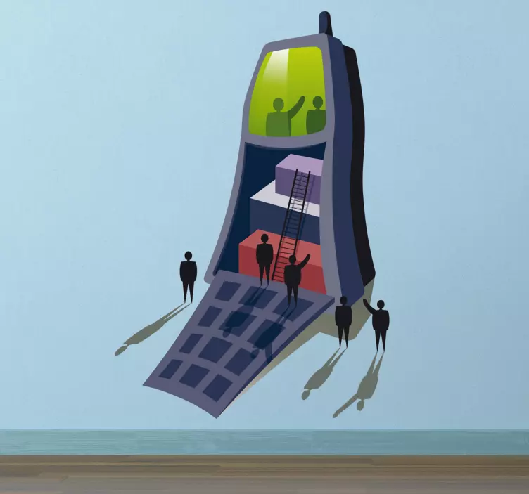 Sticker dessin immeuble portable - TenStickers