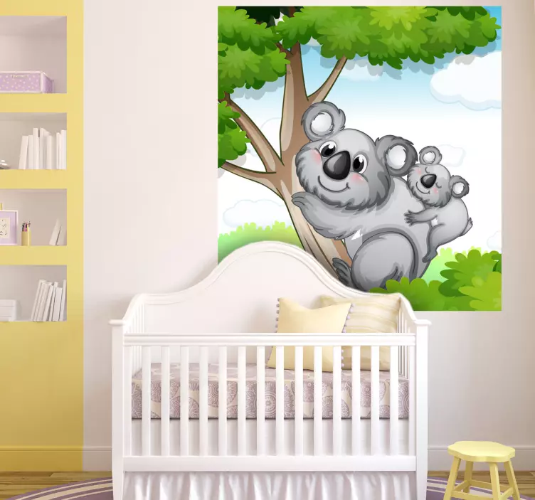 Sticker dessin koala et bebe - TenStickers