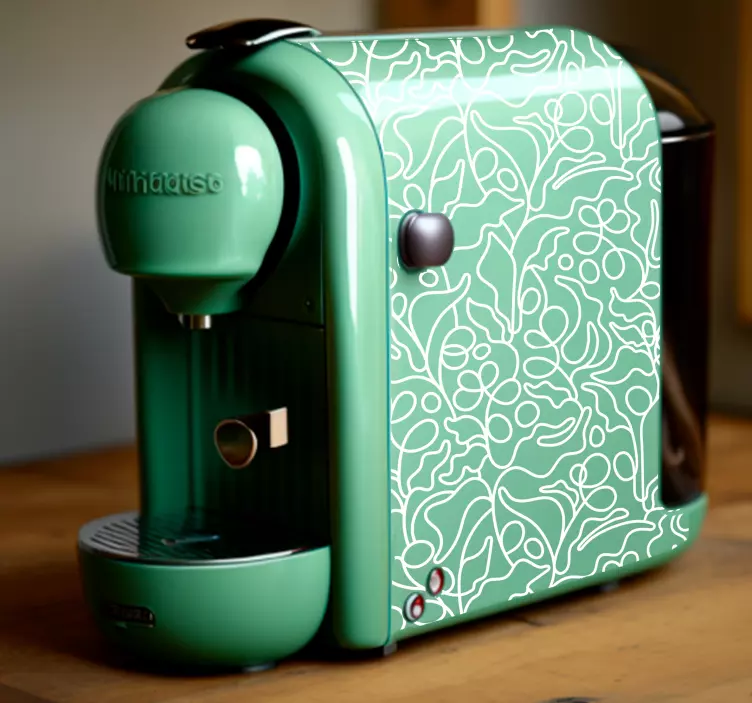 Sticker électroménager plante de café abstraite - TenStickers