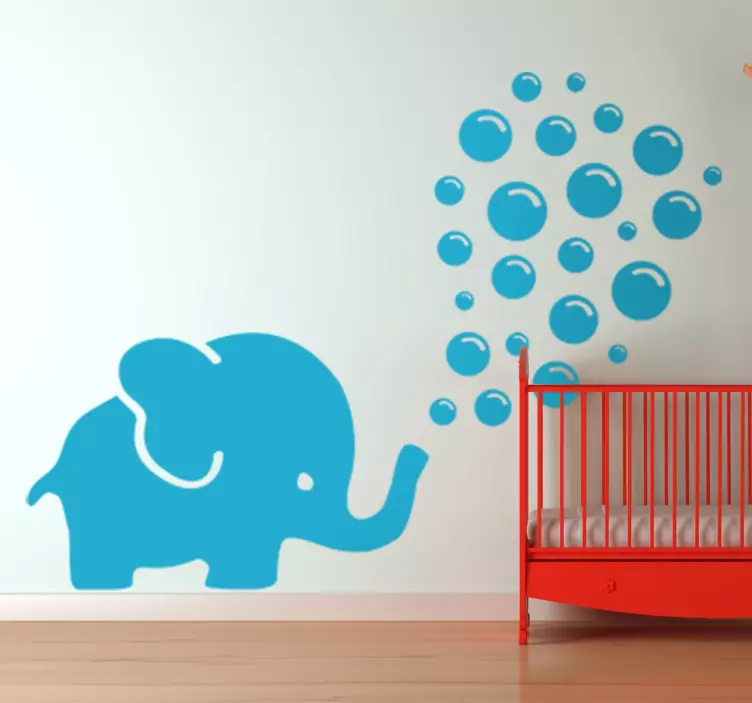 Sticker éléphant qui souffle des bulles - TenStickers