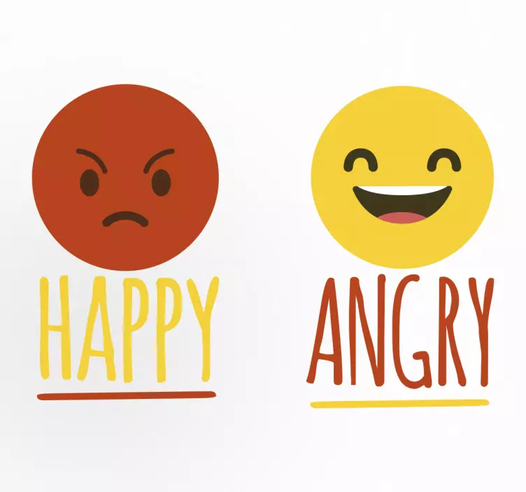 Sticker emoji happy angry - TenStickers