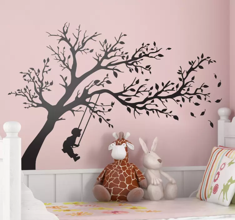 Sticker enfant arbre balançoire - TenStickers