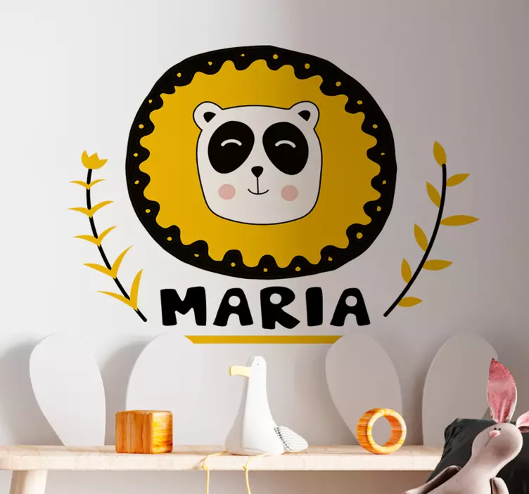 Sticker enfant art de panda personnalisable - TenStickers