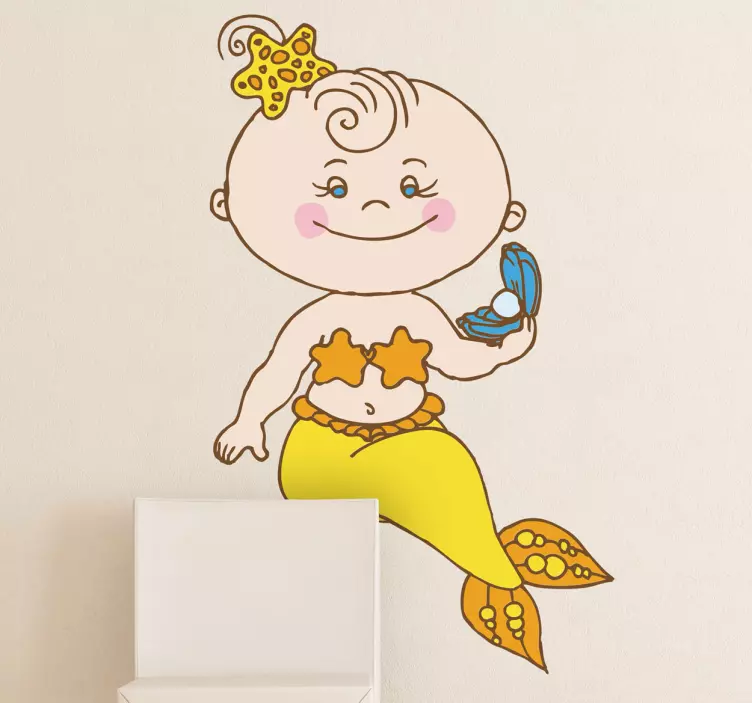 Sticker enfant bebe sirène - TenStickers