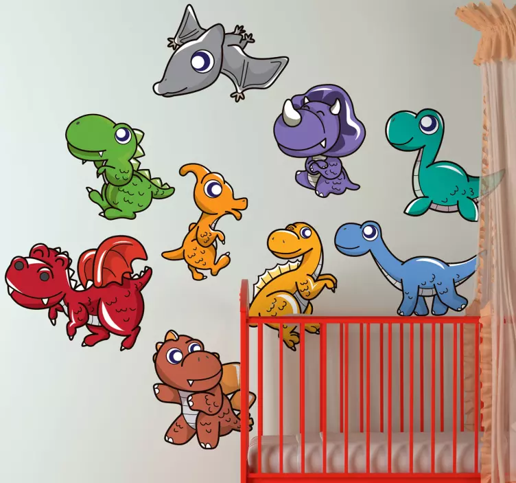Sticker enfant bébés dinosaures - TenStickers
