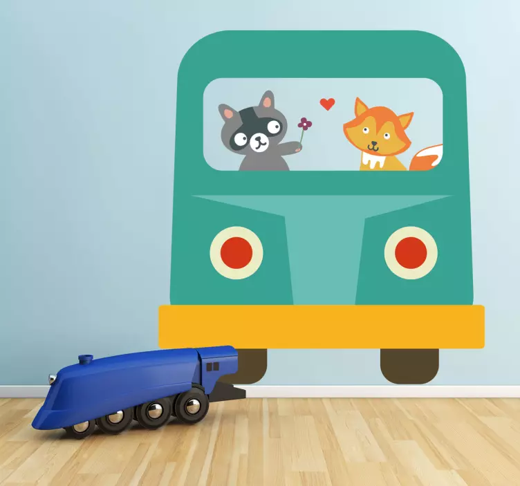 Sticker enfant bus renard - TenStickers