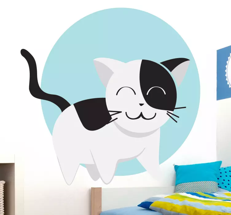Sticker enfant chat content - TenStickers