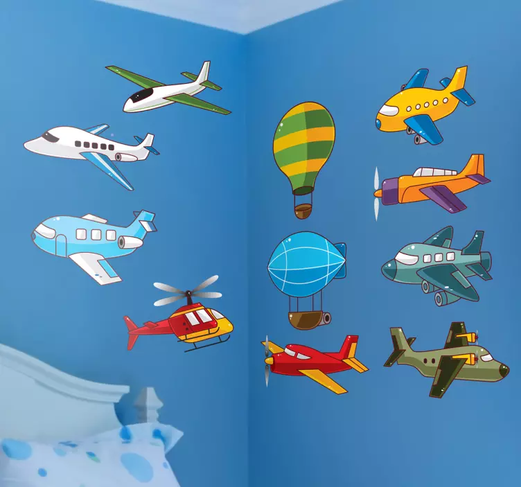 Sticker enfant collection avions - TenStickers