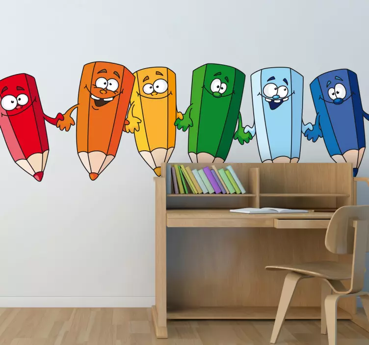 Sticker enfant crayons de couleurs - TenStickers